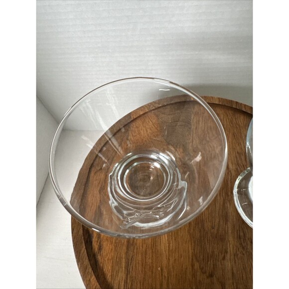 Grey Goose Vodka Stemless Martini Cocktail Glass Embossed Logo Set of 2 Heavy - Picture 3 of 9